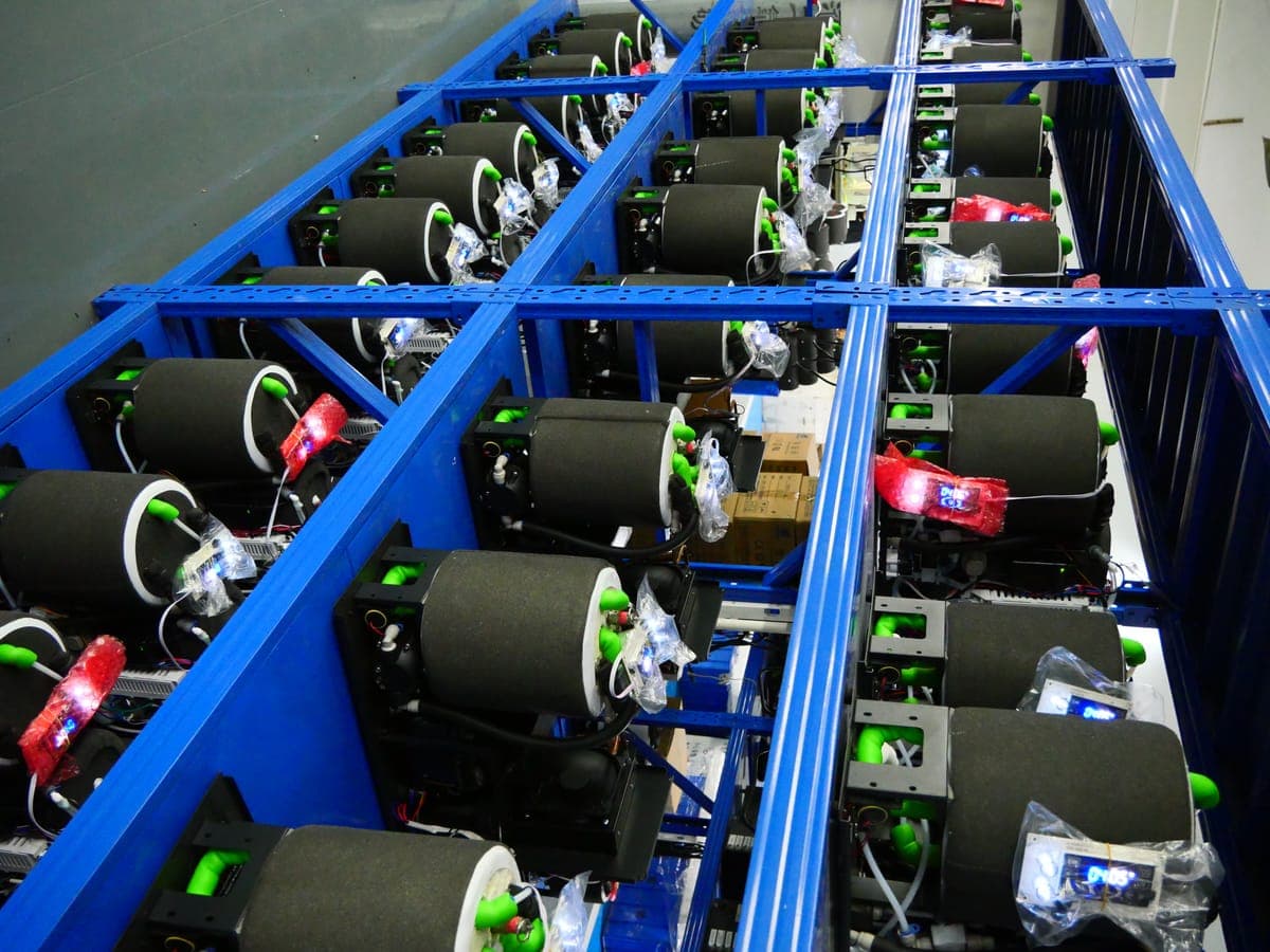 Aging test area — every unit running continuous cycle before packing